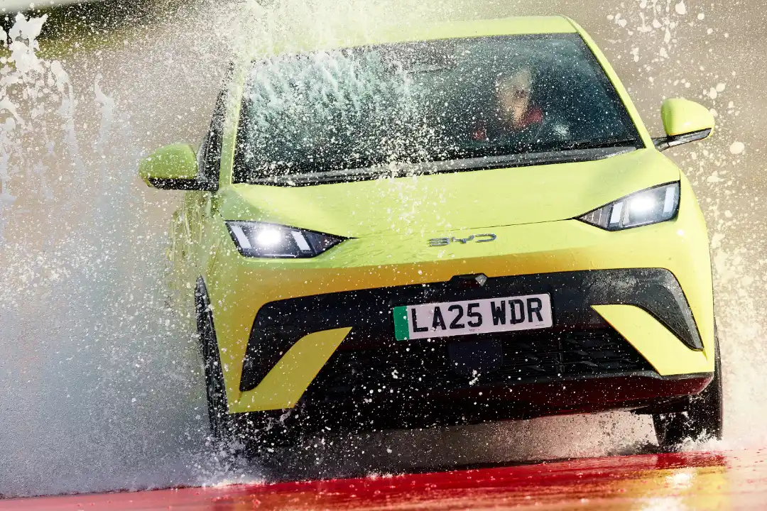 Qualified driver on skid pan